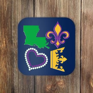 Mardi Gras Love Party Beads Louisiana New Orleans S Coaster