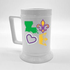 Mardi Gras Love Party Beads Louisiana New Orleans S Beer Stein