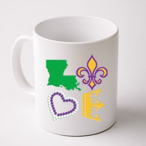 Mardi Gras Love Party Beads Louisiana New Orleans S Coffee Mug