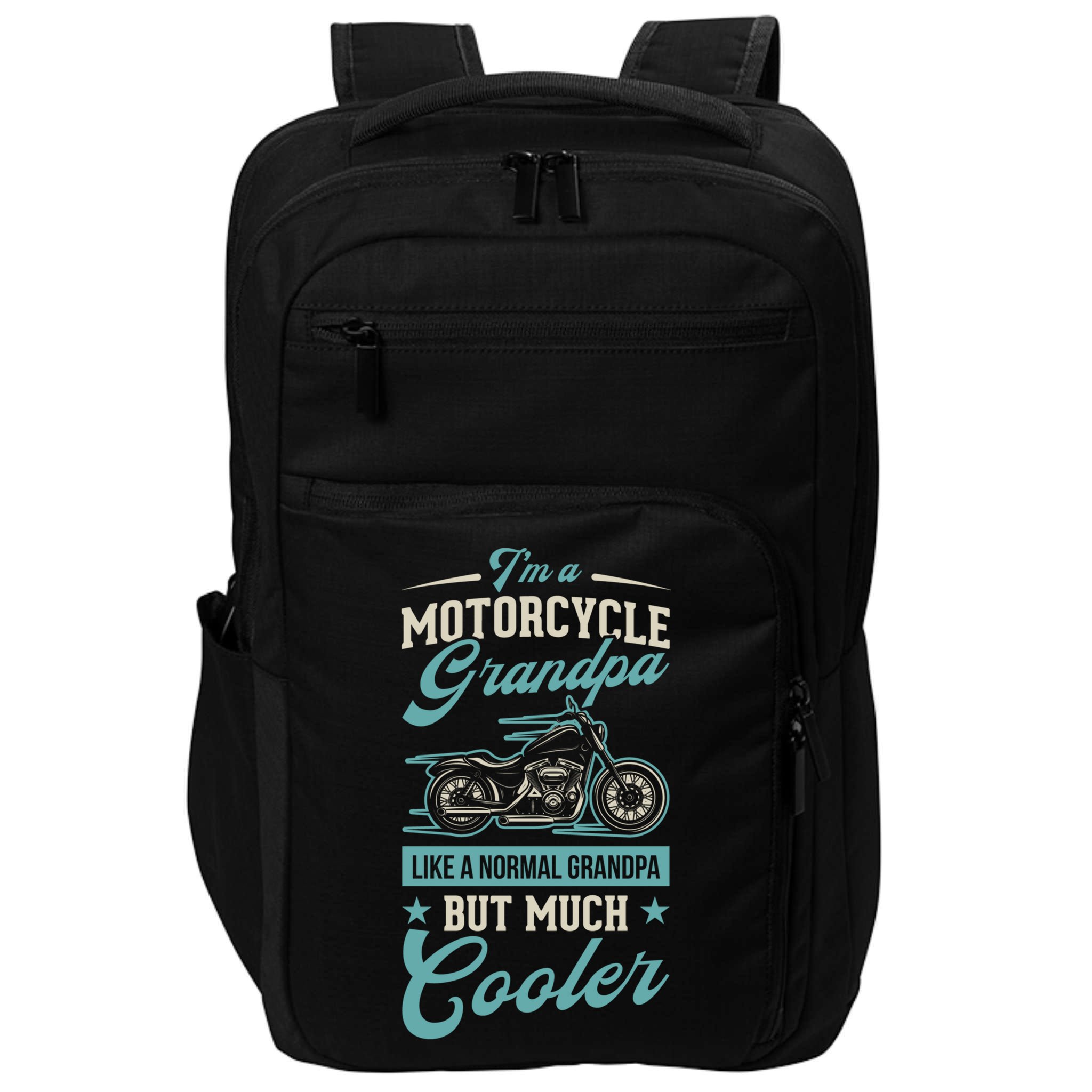 Motorcycle Grandpa Like A Normal Grandpa But Much Cooler Gift Impact Tech Backpack