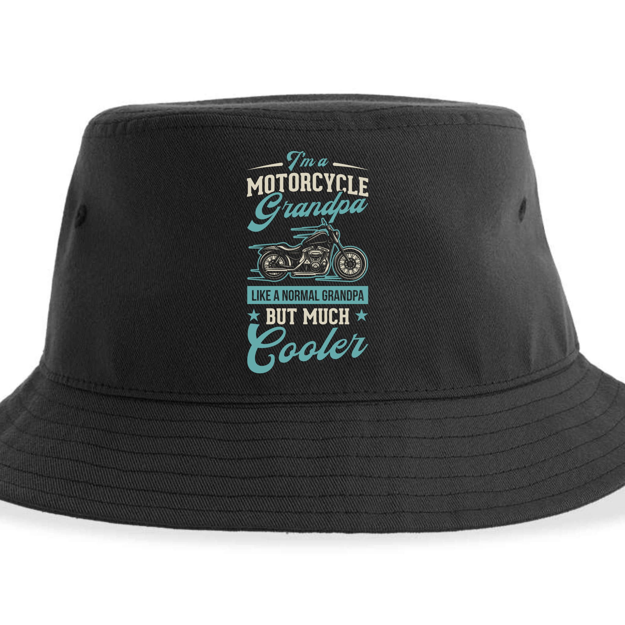 Motorcycle Grandpa Like A Normal Grandpa But Much Cooler Gift Sustainable Bucket Hat