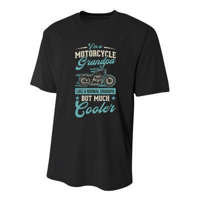 Motorcycle Grandpa Like A Normal Grandpa But Much Cooler Gift Youth Performance Sprint T-Shirt