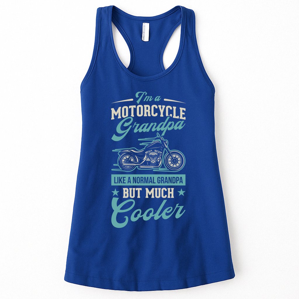Motorcycle Grandpa Like A Normal Grandpa But Much Cooler Gift Womens Tank Top