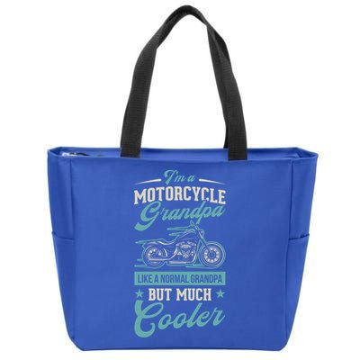Motorcycle Grandpa Like A Normal Grandpa But Much Cooler Gift Zip Tote Bag