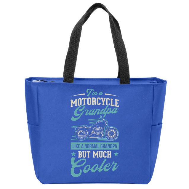 Motorcycle Grandpa Like A Normal Grandpa But Much Cooler Gift Zip Tote Bag