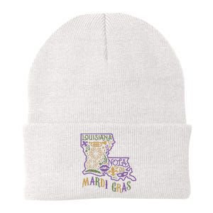 Mardi Gras Louisiana Map Knit Cap Winter Beanie