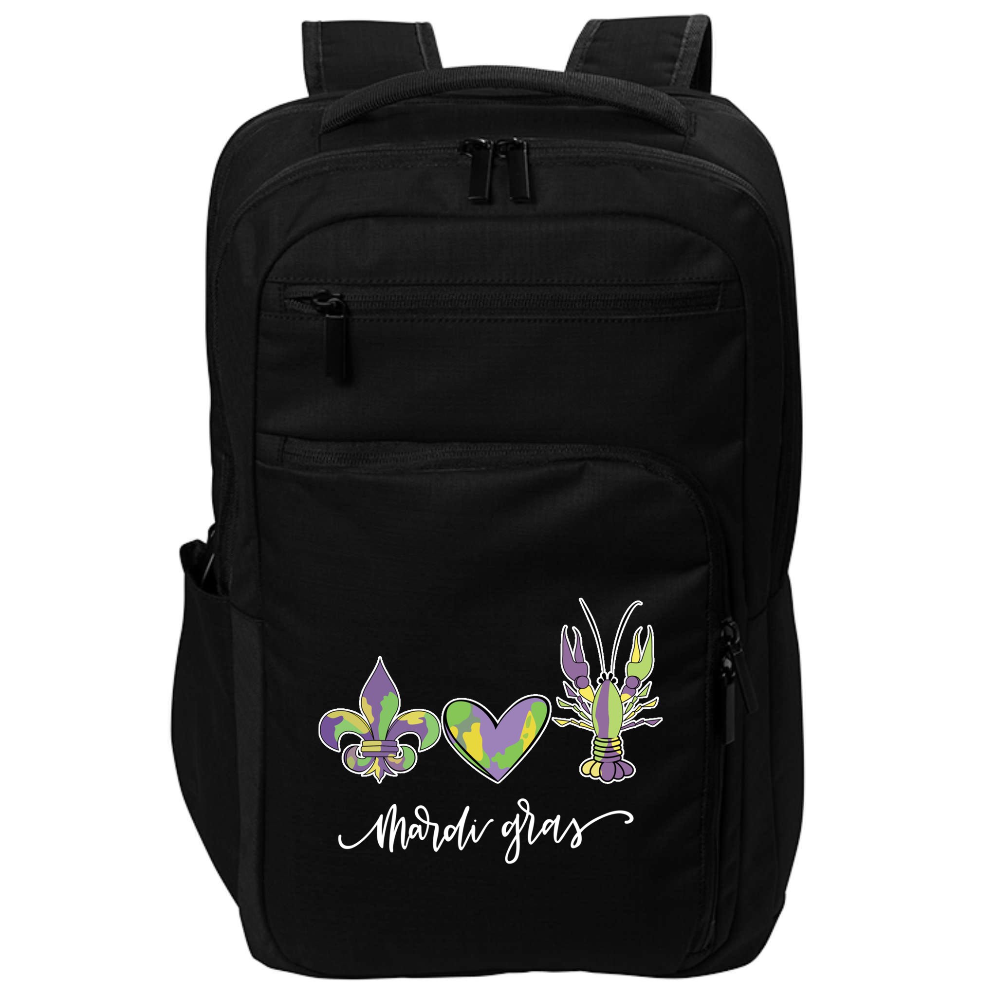 Mardi Gras Logo Heart Impact Tech Backpack