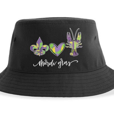 Mardi Gras Logo Heart Sustainable Bucket Hat