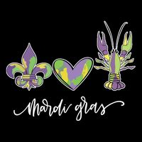 Mardi Gras Logo Heart Womens Tank Top