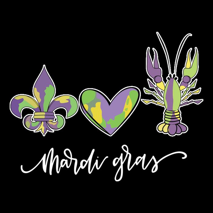 Mardi Gras Logo Heart Womens Tank Top