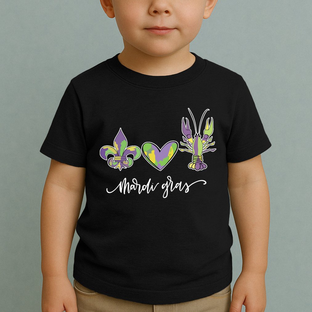 Mardi Gras Logo Heart Toddler T-Shirt