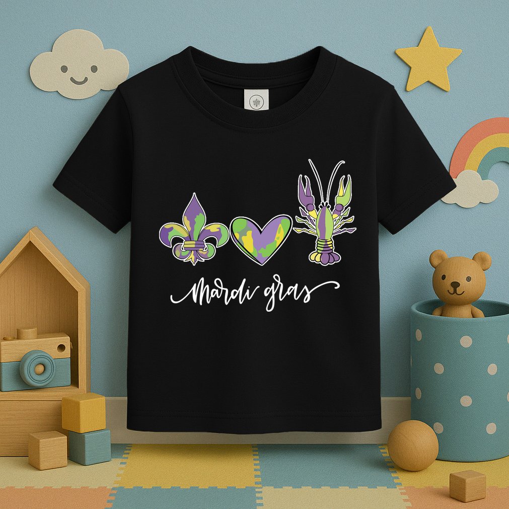 Mardi Gras Logo Heart Toddler T-Shirt