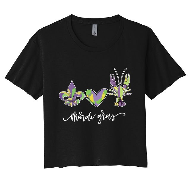 Mardi Gras Logo Heart Crop Top