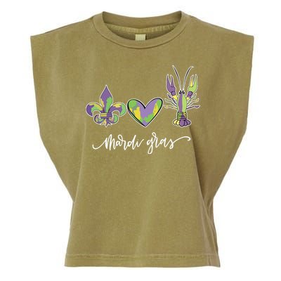 Mardi Gras Logo Heart Garment-Dyed Women's Muscle Tee