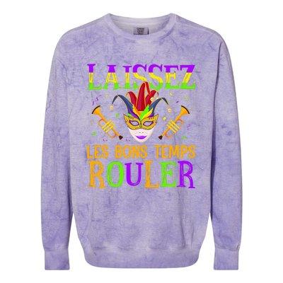 Mardi Gras Laissez Les Bons Temps Rouler Fat Tuesdays Colorblast Crewneck Sweatshirt