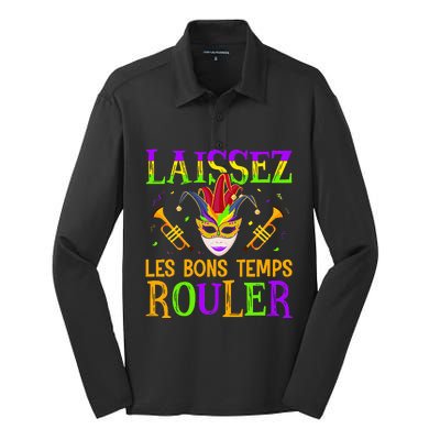 Mardi Gras Laissez Les Bons Temps Rouler Fat Tuesdays Silk Touch Performance Long Sleeve Polo