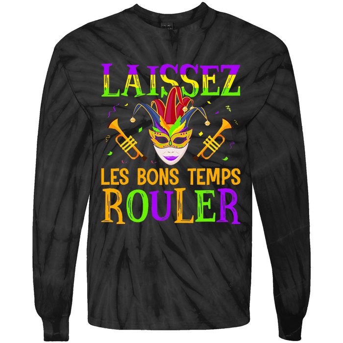 Mardi Gras Laissez Les Bons Temps Rouler Fat Tuesdays Tie-Dye Long Sleeve Shirt