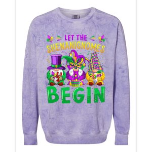 Mardi Gras Let The Shenanigans Begin Gnomes Colorblast Crewneck Sweatshirt