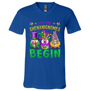 Mardi Gras Let The Shenanigans Begin Gnomes V-Neck T-Shirt