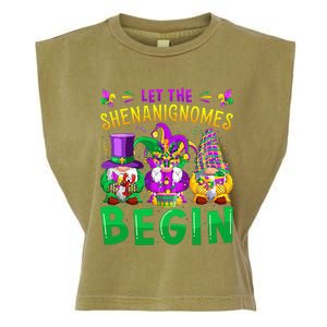 Mardi Gras Let The Shenanigans Begin Gnomes Garment-Dyed Women's Muscle Tee