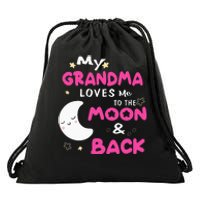 My Grandma Loves Me To The Moon And Back Drawstring Bag