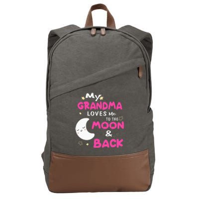 My Grandma Loves Me To The Moon And Back Cotton Canvas Backpack