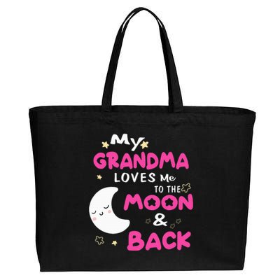 My Grandma Loves Me To The Moon And Back Cotton Canvas Jumbo Tote