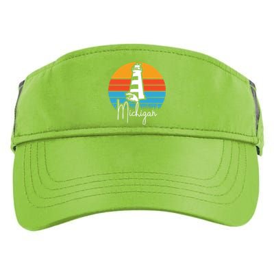 Michigan Great Lakes Lighthouse Beach Town Adult Drive Performance Visor