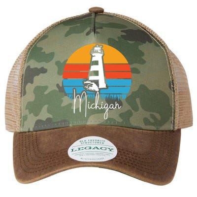 Michigan Great Lakes Lighthouse Beach Town Legacy Tie Dye Trucker Hat