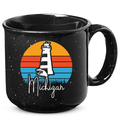 Michigan Great Lakes Lighthouse Beach Town 15oz Campfire Ceramic Mug