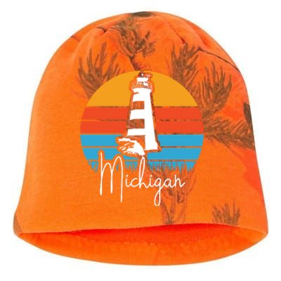 Michigan Great Lakes Lighthouse Beach Town Kati - Camo Knit Beanie