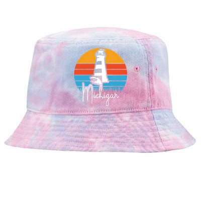 Michigan Great Lakes Lighthouse Beach Town Tie-Dyed Bucket Hat