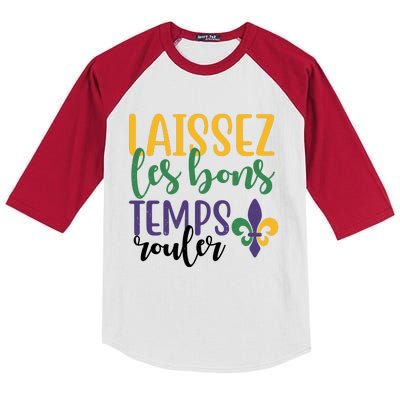 Mardi Gras Laissez Les Bons Temps Rouler Kids Colorblock Raglan Jersey