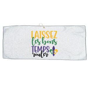 Mardi Gras Laissez Les Bons Temps Rouler Large Microfiber Waffle Golf Towel