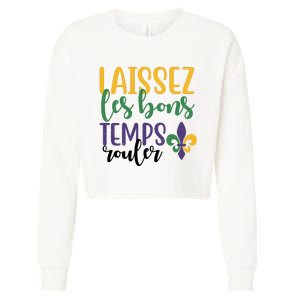 Mardi Gras Laissez Les Bons Temps Rouler Cropped Pullover Crew