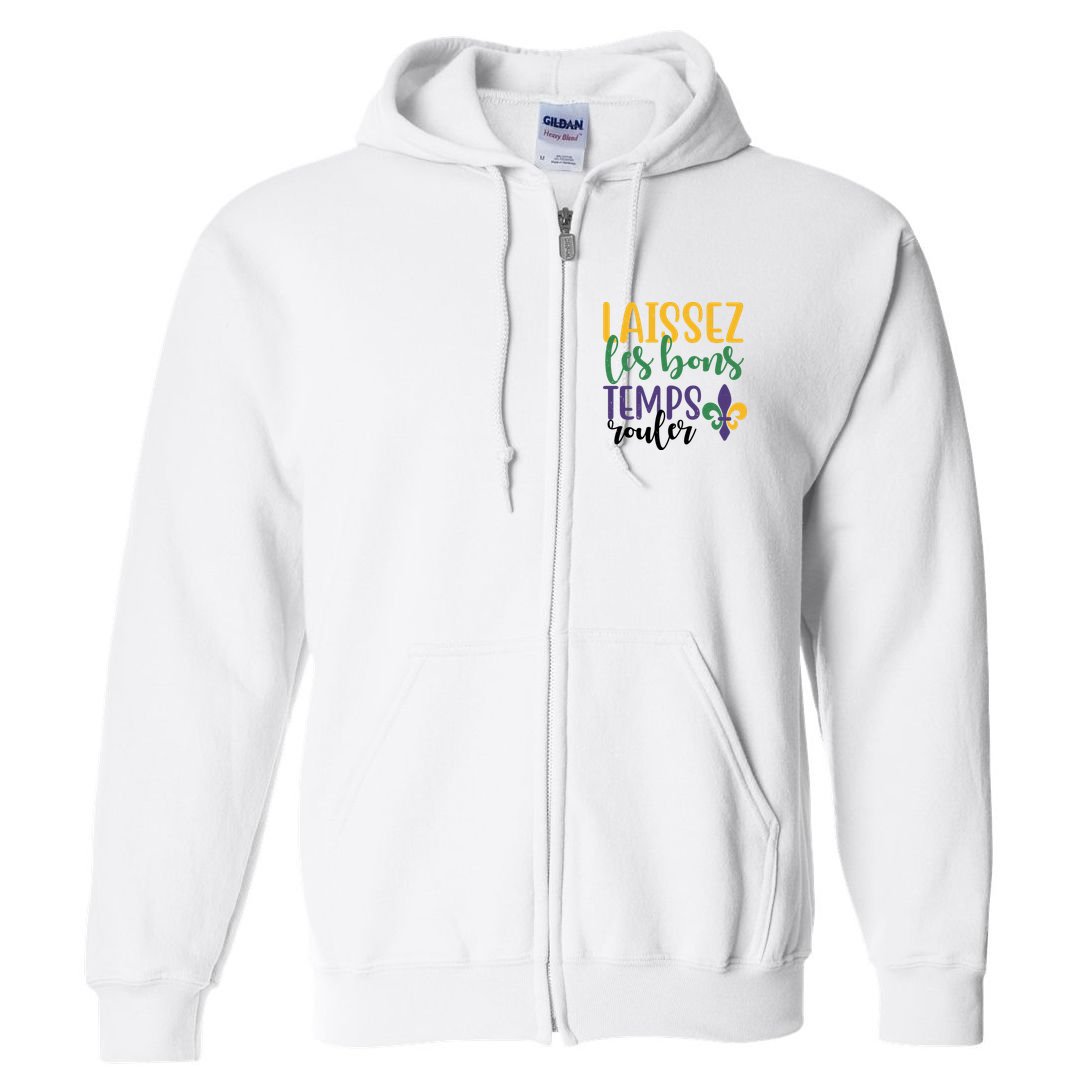 Mardi Gras Laissez Les Bons Temps Rouler Full Zip Hoodie