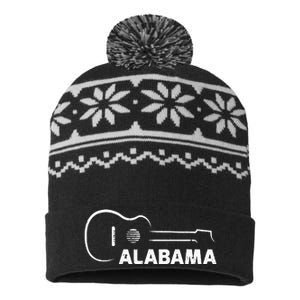 Music Guitar Lover Gift Alabama City Guitarist USA-Made Snowflake Beanie