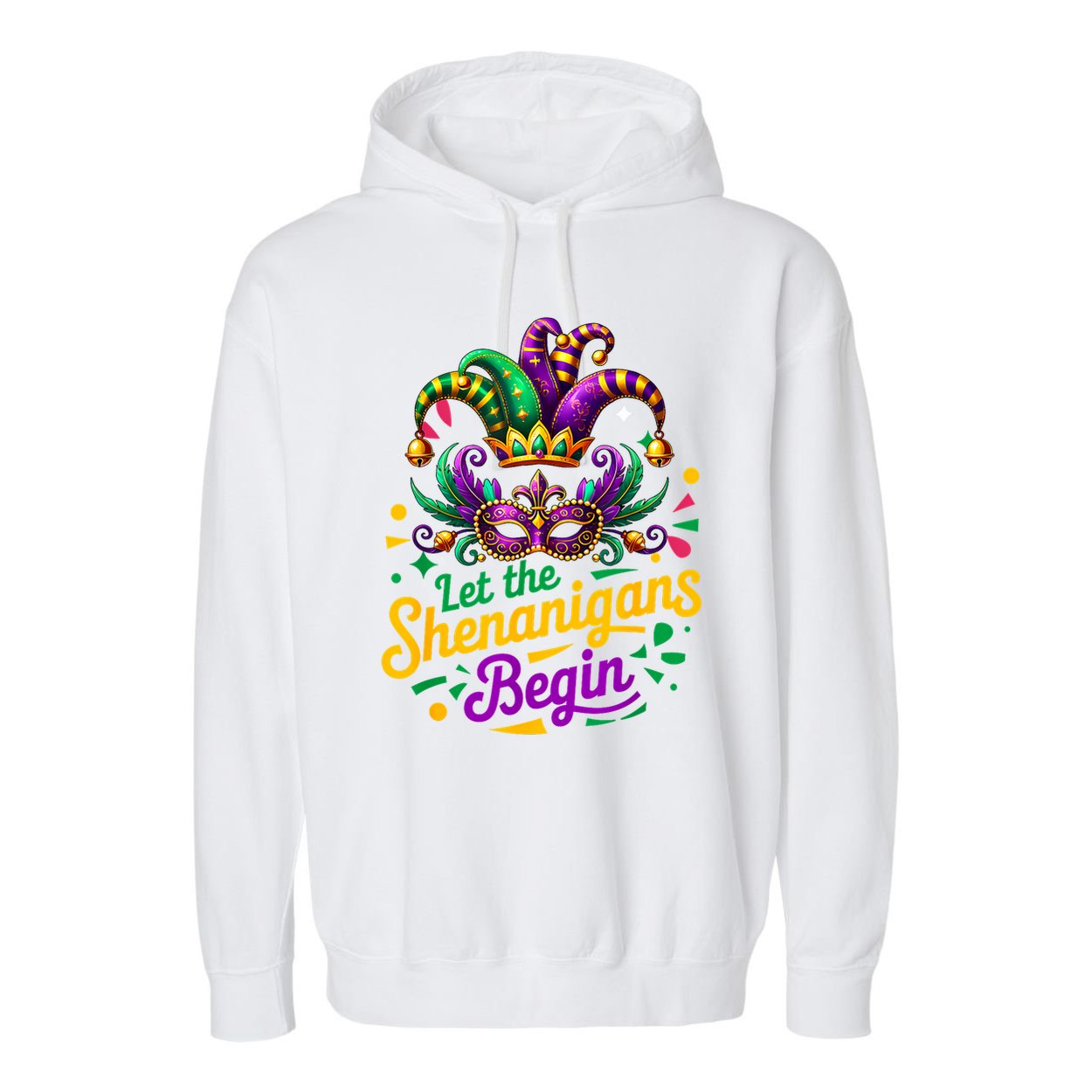 Mardi Gras Let The Shenanigans Begin Women Garment-Dyed Fleece Hoodie