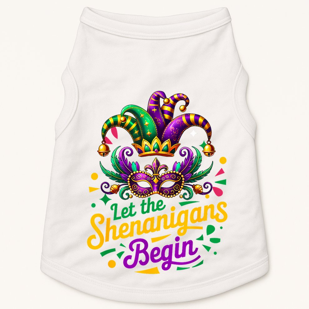 Mardi Gras Let The Shenanigans Begin Women Doggie Tank