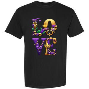 Mardi Gras Love Letters Outfit Costume Women Mardi Gras Garment-Dyed Heavyweight T-Shirt