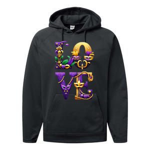 Mardi Gras Love Letters Outfit Costume Women Mardi Gras Performance Fleece Hoodie