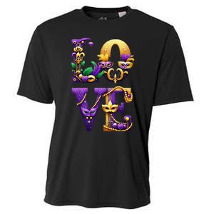 Mardi Gras Love Letters Outfit Costume Women Mardi Gras Cooling Performance Crew T-Shirt