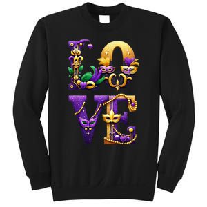 Mardi Gras Love Letters Outfit Costume Women Mardi Gras Sweatshirt