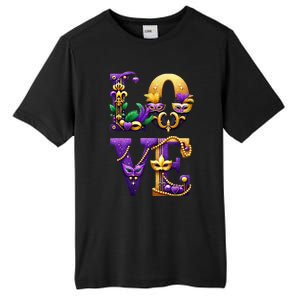 Mardi Gras Love Letters Outfit Costume Women Mardi Gras Tall Fusion ChromaSoft Performance T-Shirt