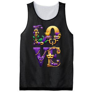 Mardi Gras Love Letters Outfit Costume Women Mardi Gras Mesh Reversible Basketball Jersey Tank