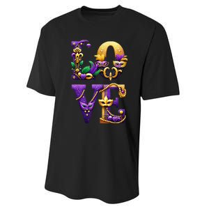 Mardi Gras Love Letters Outfit Costume Women Mardi Gras Performance Sprint T-Shirt