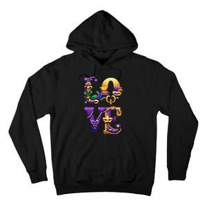 Mardi Gras Love Letters Outfit Costume Women Mardi Gras Tall Hoodie