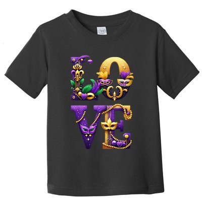 Mardi Gras Love Letters Outfit Costume Women Mardi Gras Toddler T-Shirt