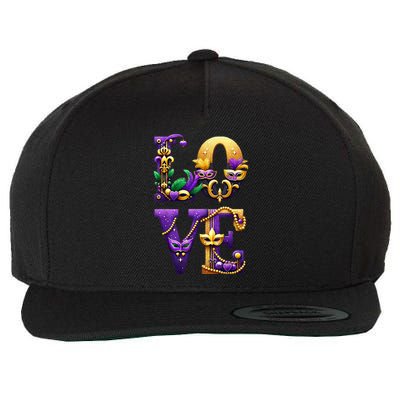Mardi Gras Love Letters Outfit Costume Women Mardi Gras Wool Snapback Cap