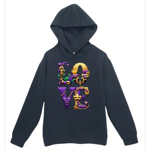 Mardi Gras Love Letters Outfit Costume Women Mardi Gras Urban Pullover Hoodie